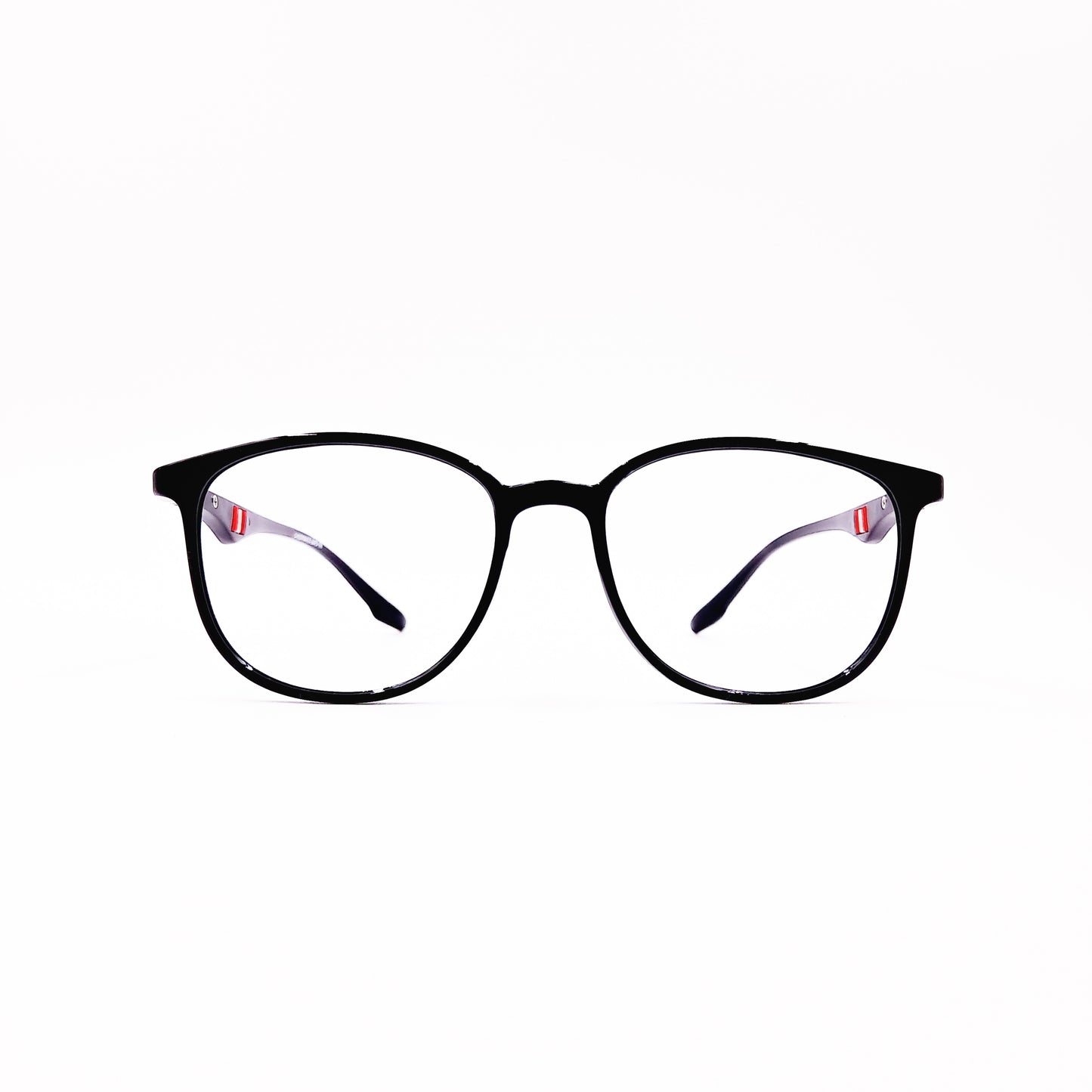 Black rectangular glasses