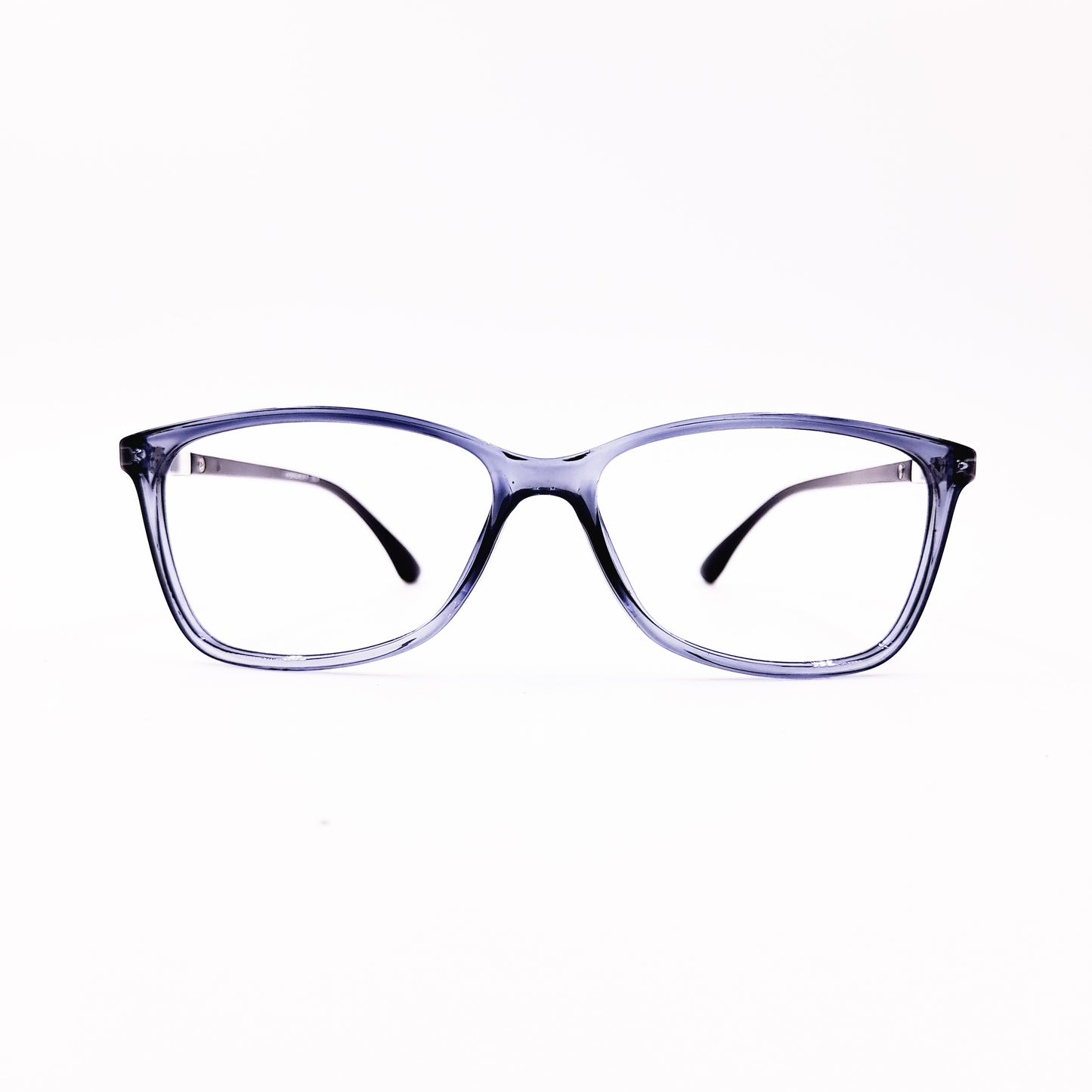 Rectangular transparent grey glasses