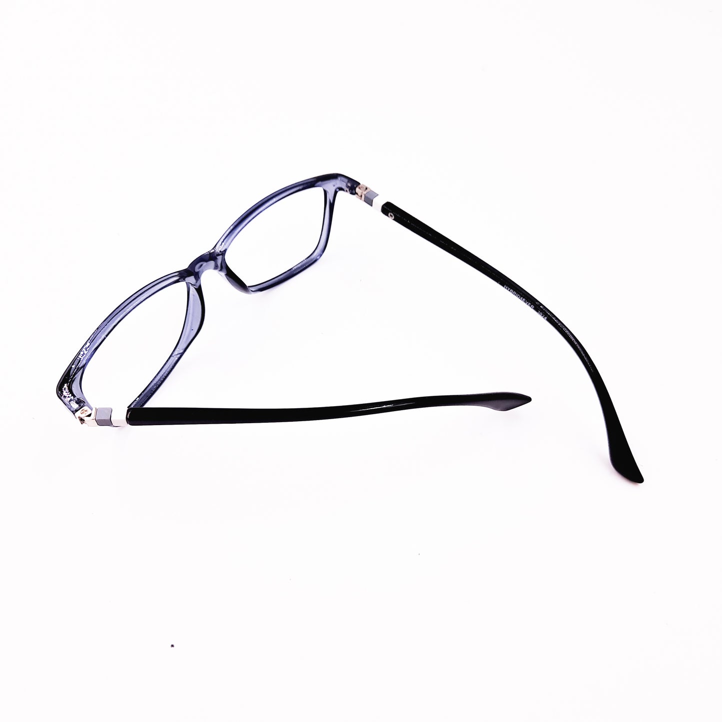 Rectangular transparent grey glasses