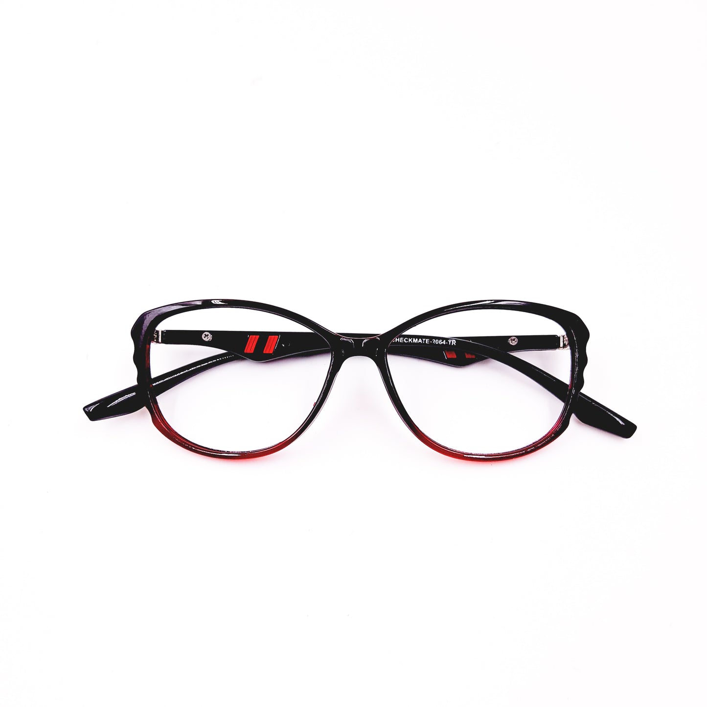 Cat eye black and red glasses