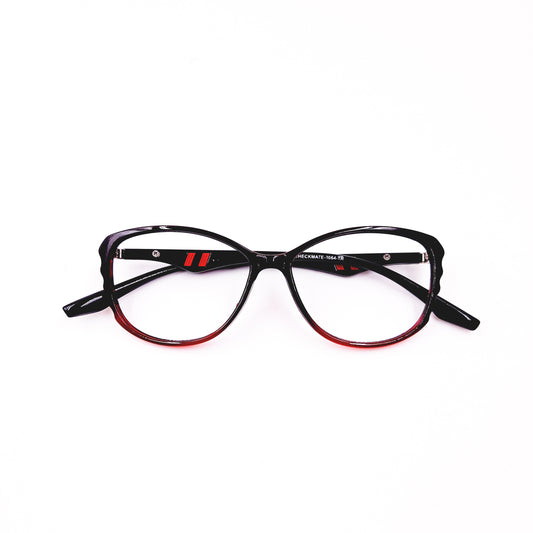 Cat eye black and red glasses