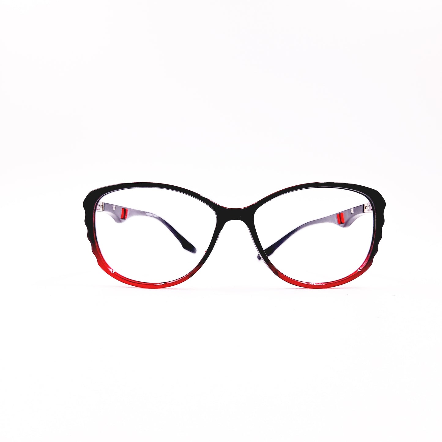 Cat eye black and red glasses