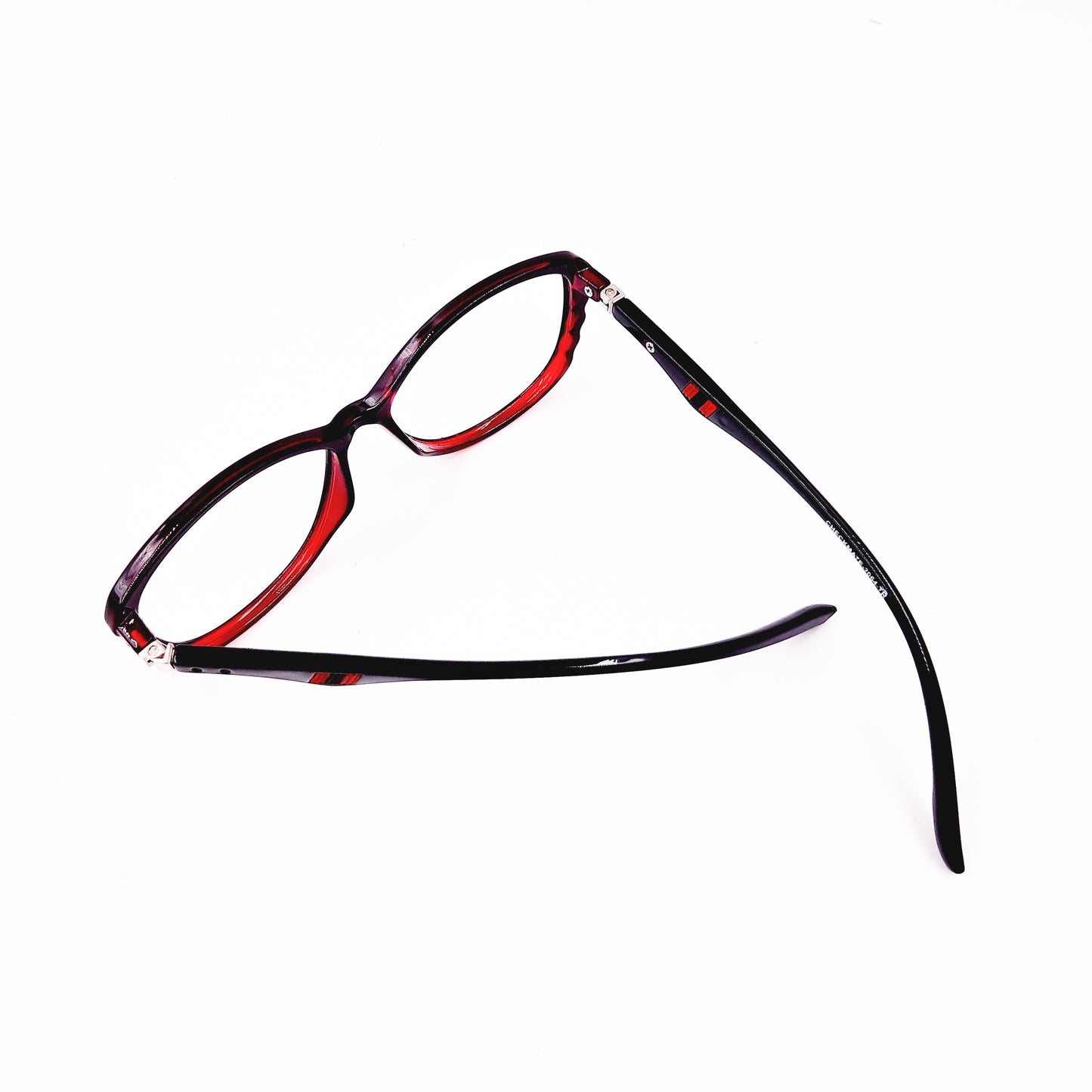 Cat eye black and red glasses