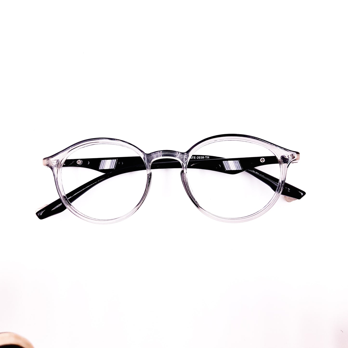 Round Grey transparent glasses