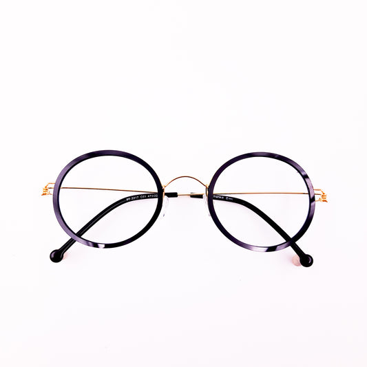 Round metal golden glasses
