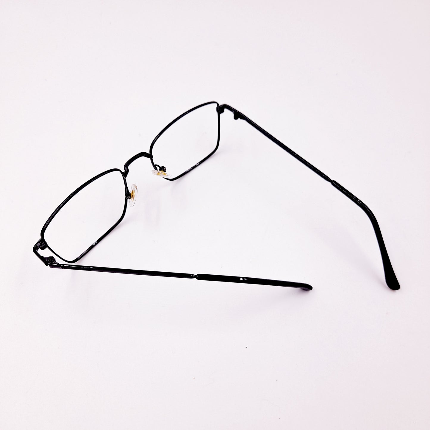 Rectangular black metal glasses