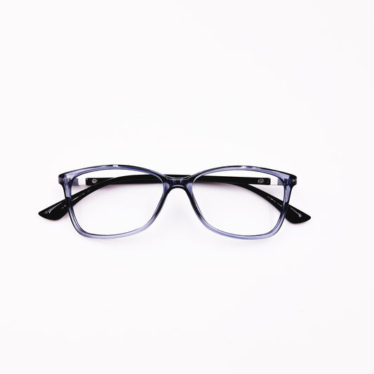 Rectangular transparent grey glasses