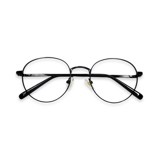 Round black metal glasses