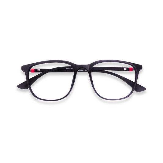 Rectangular black glasses