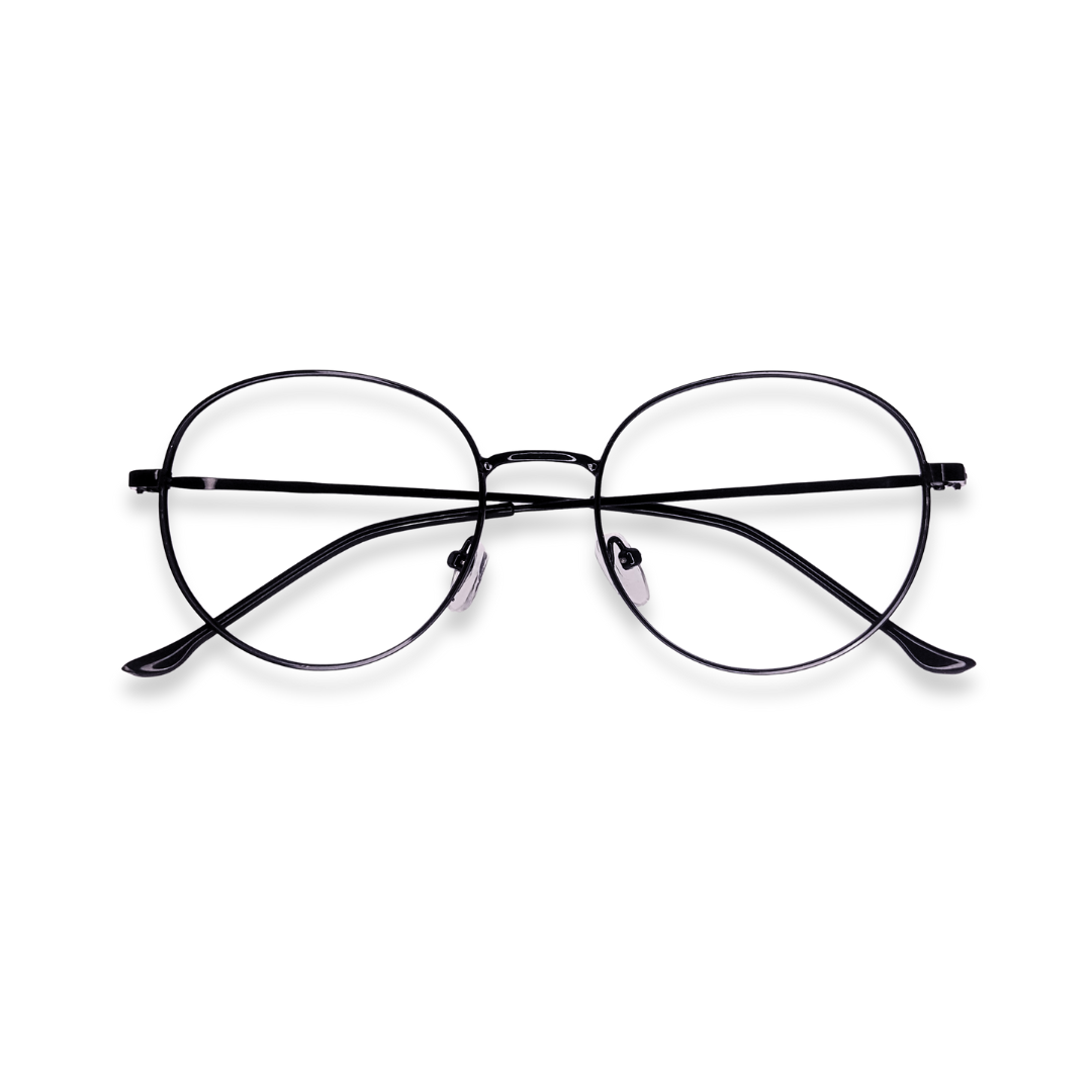Round black metal glasses