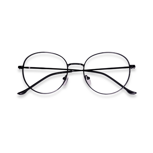 Round black metal glasses
