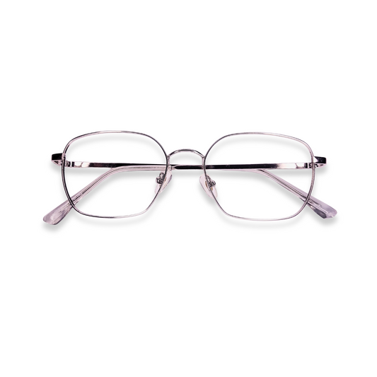 Silver rectangular metal glasses