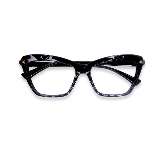 Cat eye black glasses