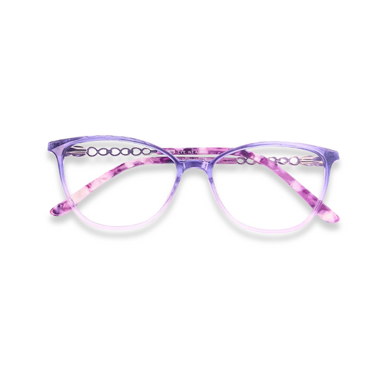 Cat eye purple printed glasses