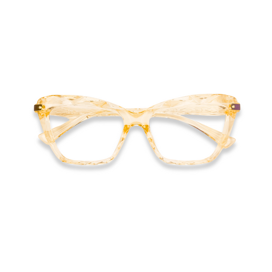 Cat eye yellow eyeglasses