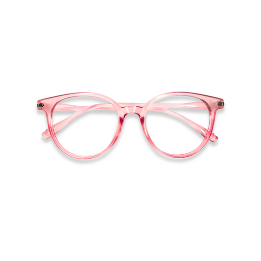 Pink round glasses