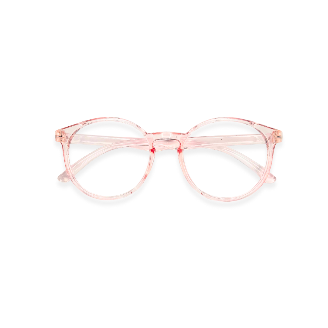 Pink round glasses