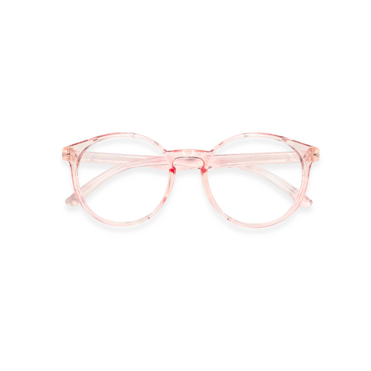 Pink round glasses