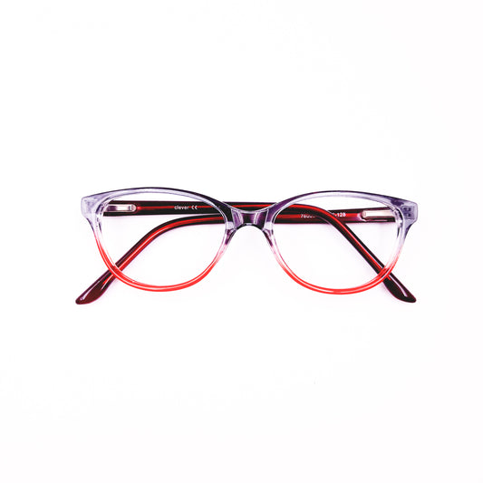 Transparent grey and red kids glasses