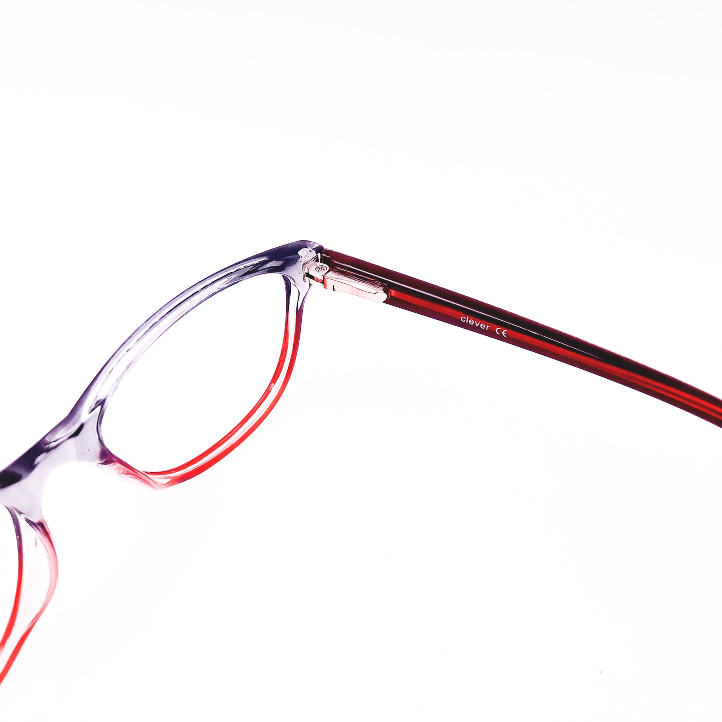 Transparent grey and red kids glasses